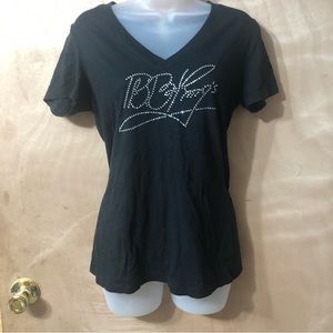 COPY - BB King’s Blues Club Size Medium Rhinestone Black Vneck Tshirt